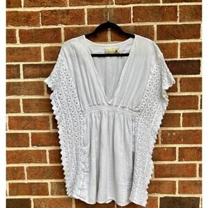 Seaspice Resort Wear Beach Swim Cover-Up Top Smock Waist White Size Small